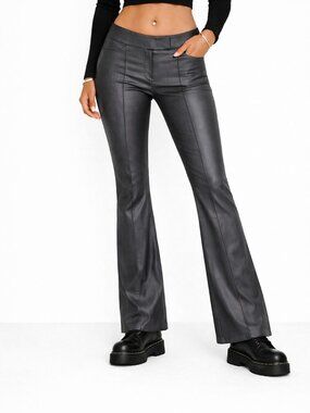 VTG Metallic Flared Slacks Gift Holiday Lightweight Neutral Work Party Retro Y2K